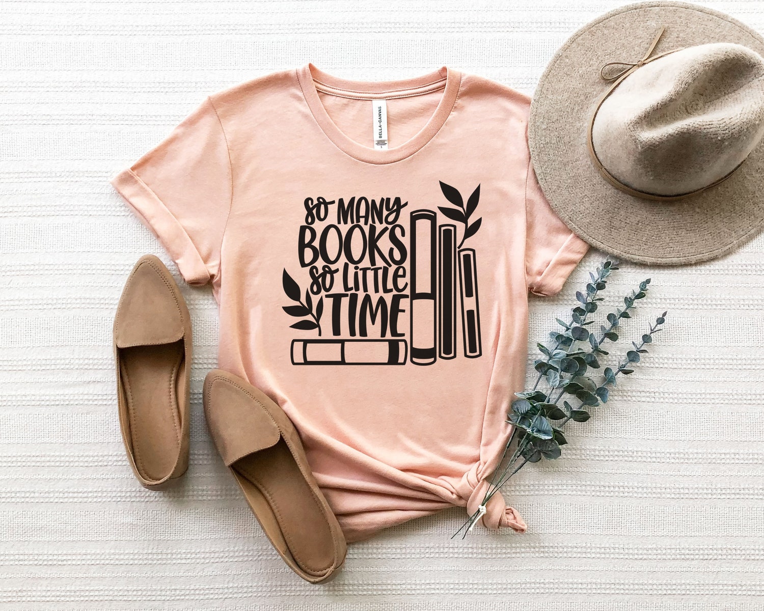 So Many Books So Little Time Lover Reading Teacher Librarian Plant Shirt image 1