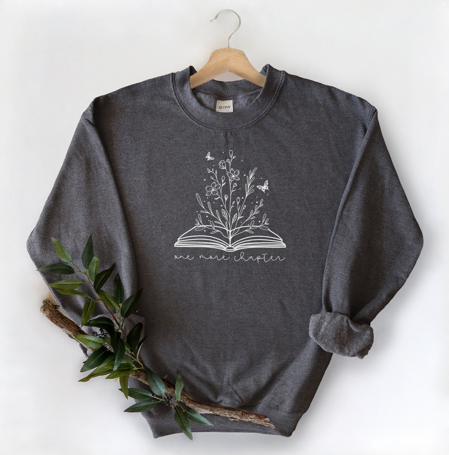 One More Chapter Lover Reading Bookish Literature Librarian Sweatshirt image 1