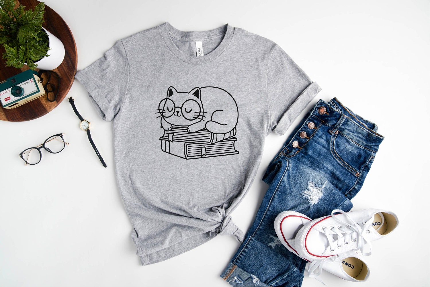 Cat Women Mom Funny Kitten Lover Mama Bookish Cute Funny Birthday Shirt image 1