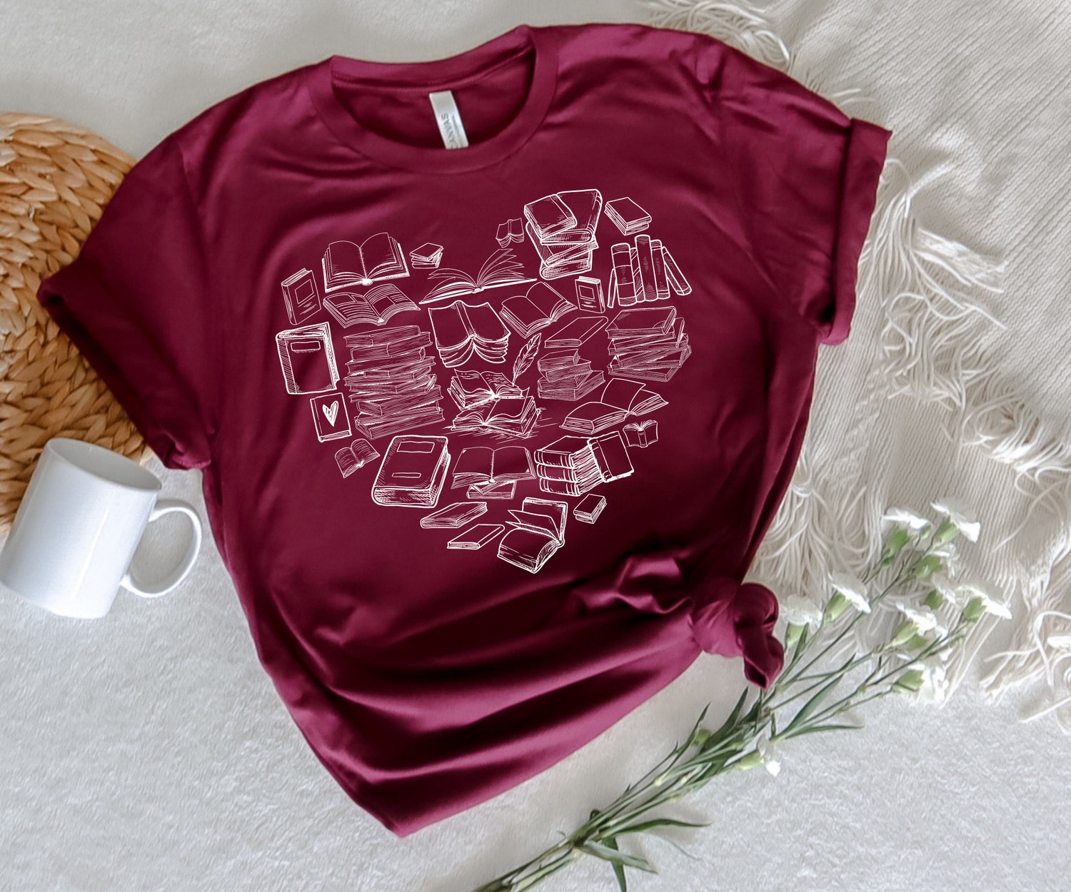 Book Heart Lover Reading Bibliophile Death By TBR Librarian Teacher Shirt image 2