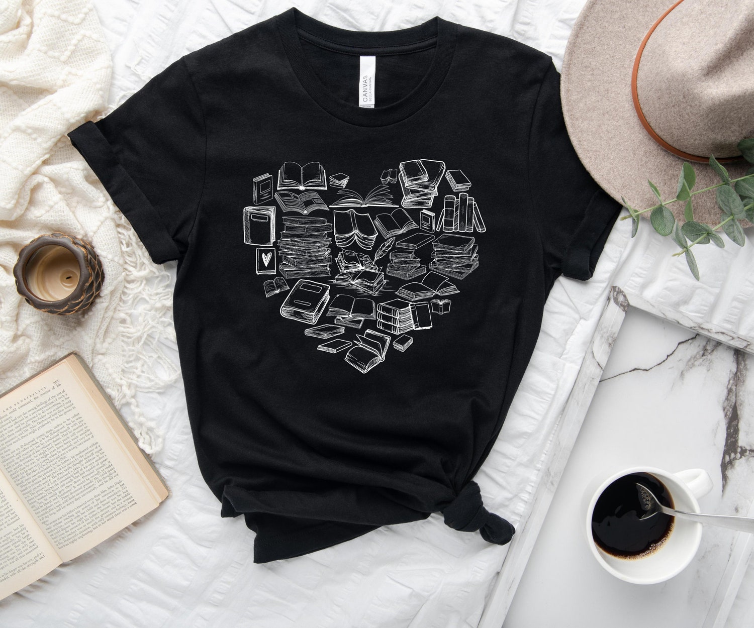 Book Heart Lover Reading Bibliophile Death By TBR Librarian Teacher Shirt image 5