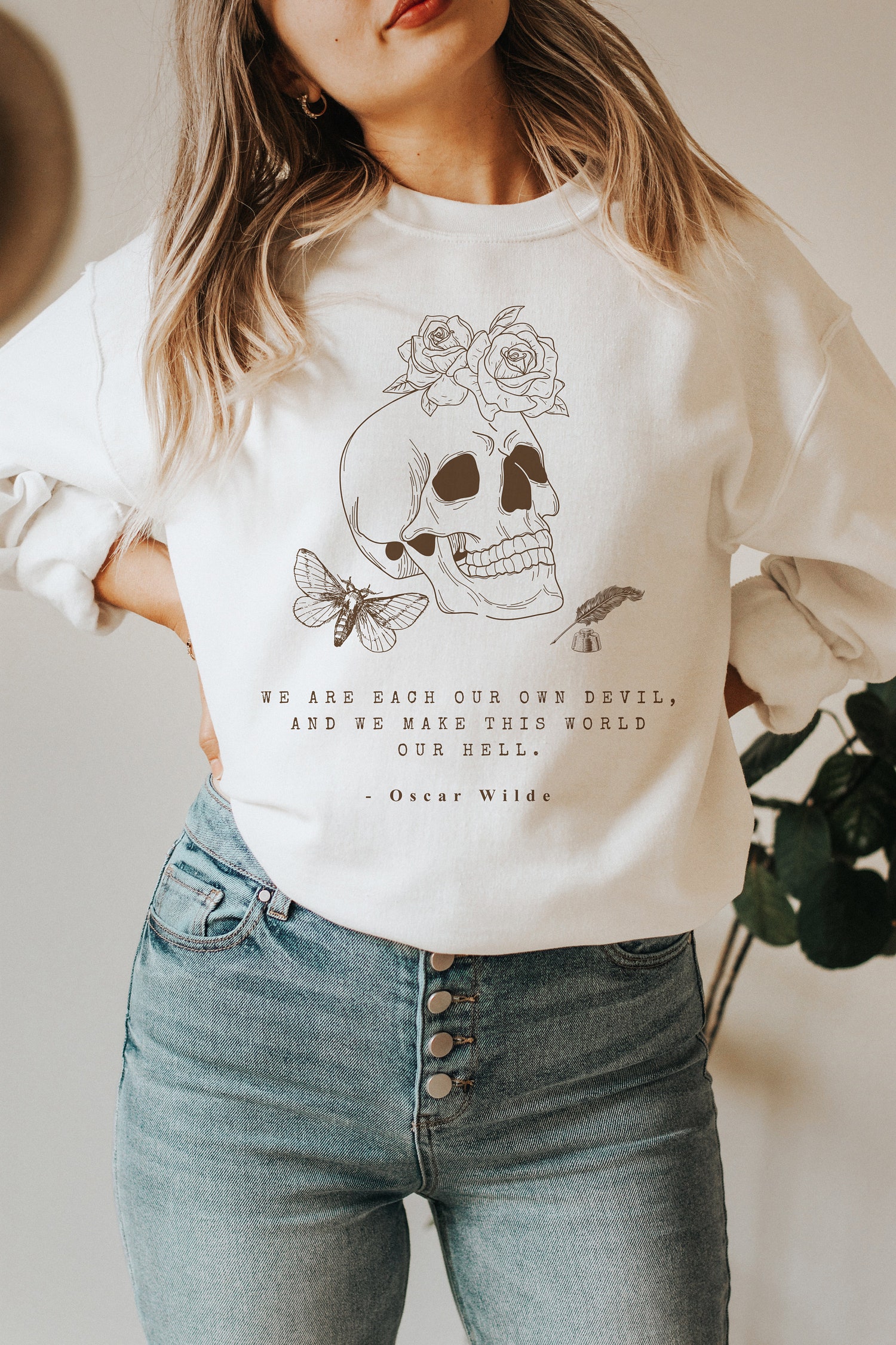 Dark Academia Bookish Poet Dead Society Reading Gothic Literature Sweatshirt image 1