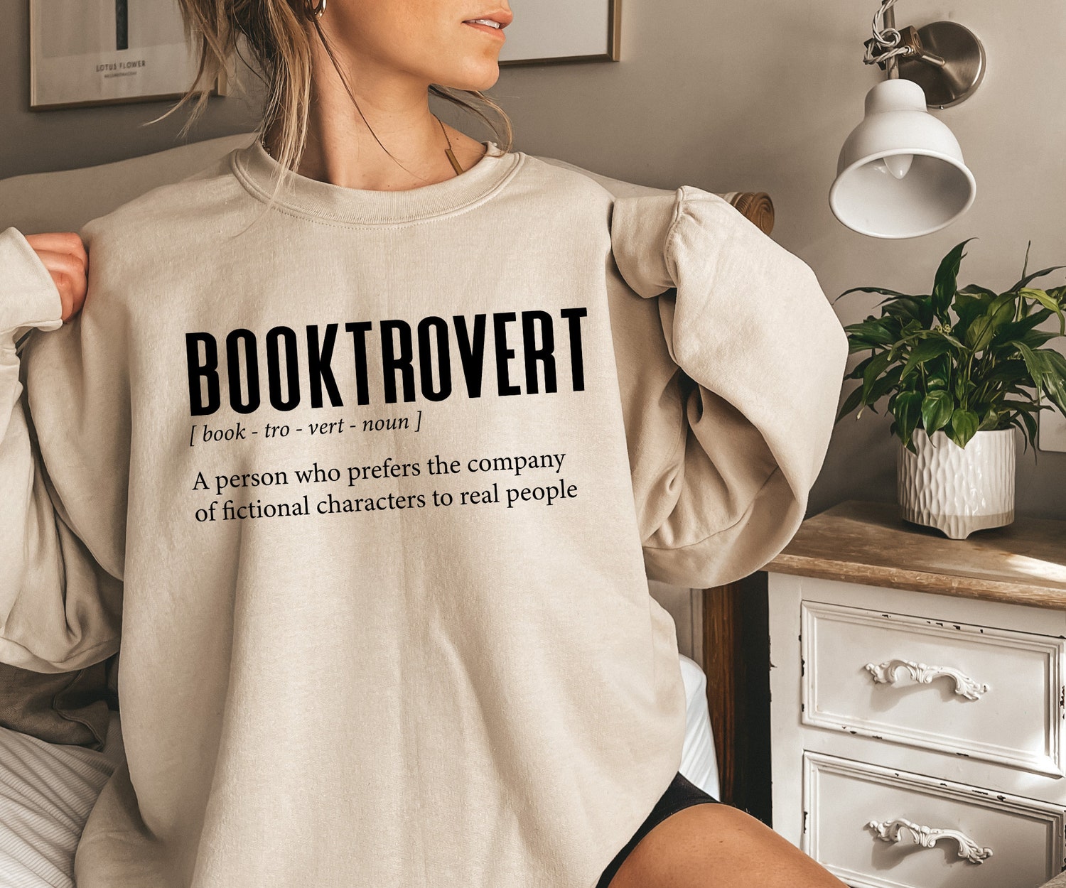 Booktrovert Definition Bibliophile Lover Reading Librarian Teacher Sweatshirt image 2