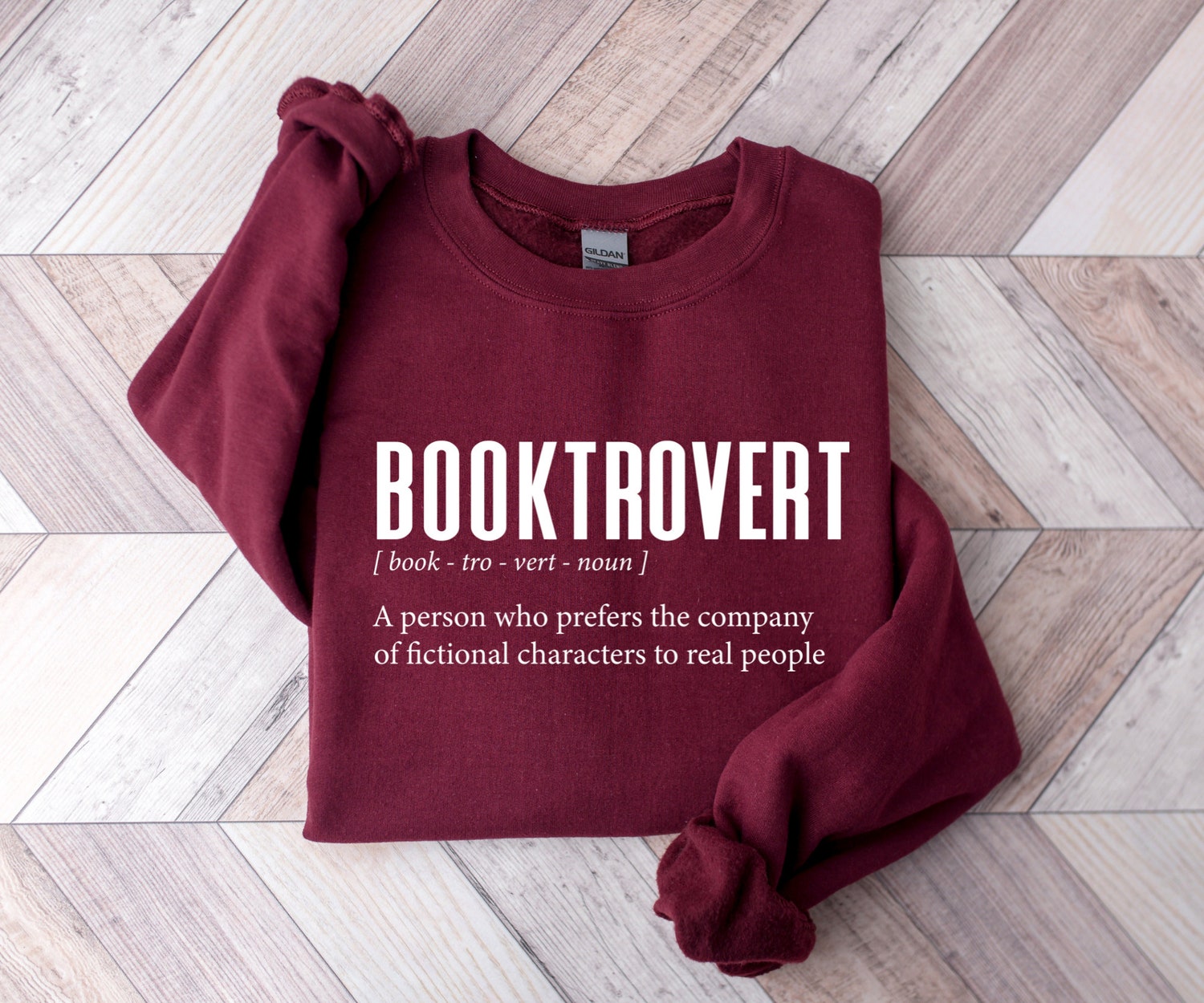 Booktrovert Definition Bibliophile Lover Reading Librarian Teacher Sweatshirt image 4