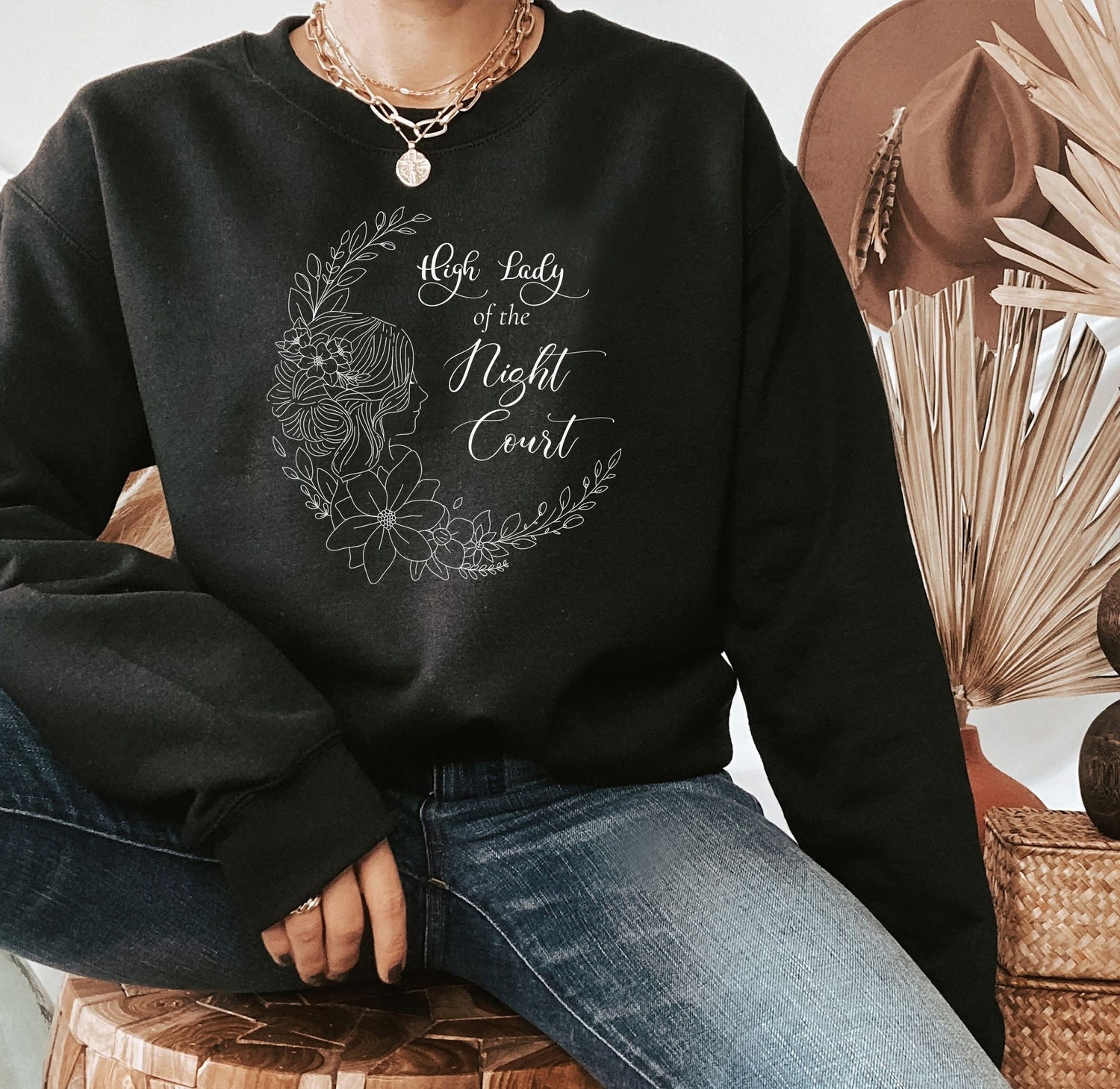 High Lady Of The Night Court Inspired Acotar Bookish Fandom Sweatshirt image 3