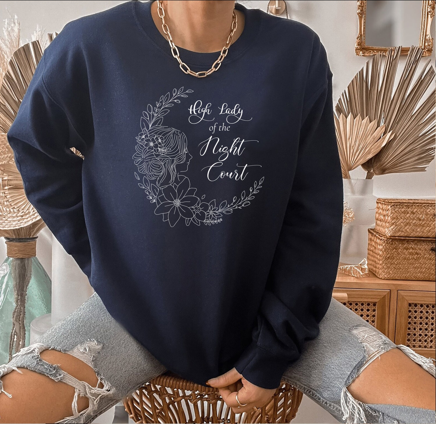 High Lady Of The Night Court Inspired Acotar Bookish Fandom Sweatshirt image 2