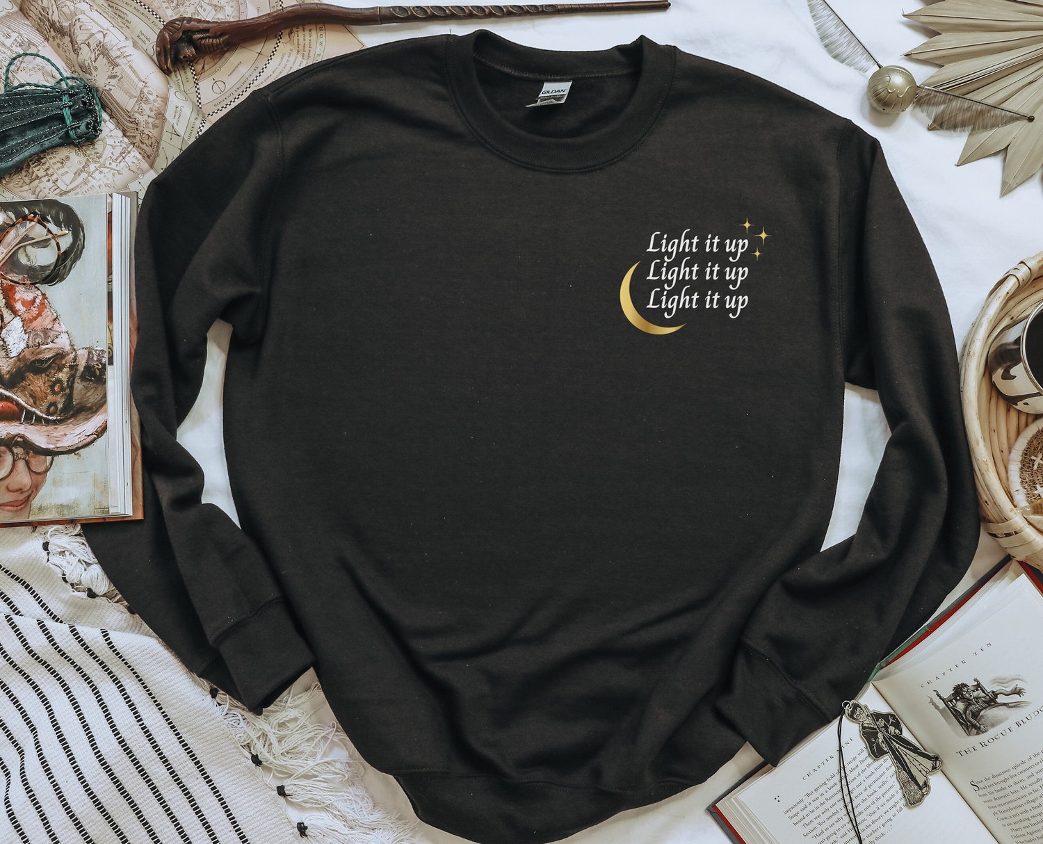 SJM Light It Up Crescent City House Of Earth And Blood Bookish Sweatshirt image 1