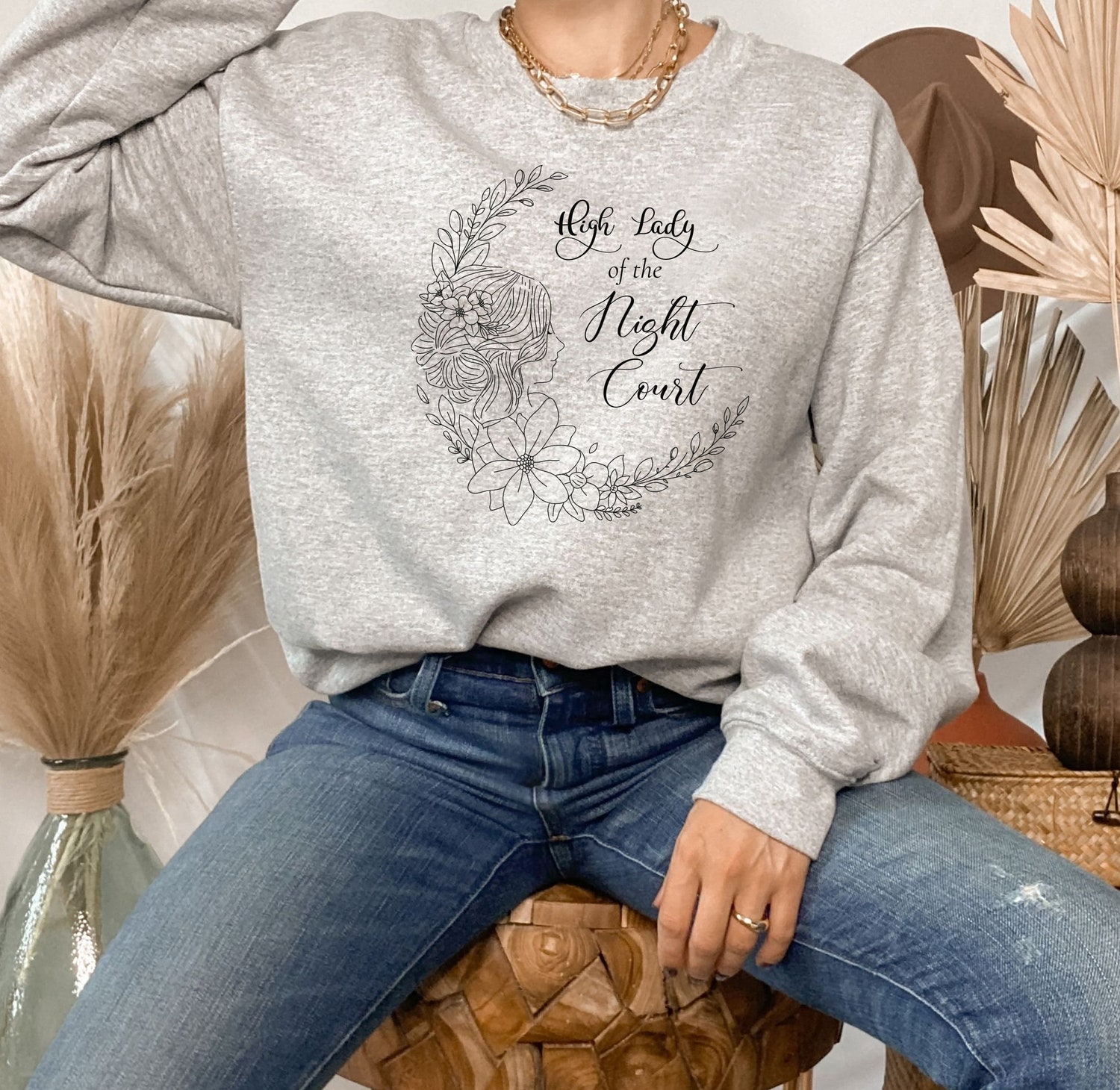 High Lady Of The Night Court Inspired Acotar Bookish Fandom Sweatshirt image 7