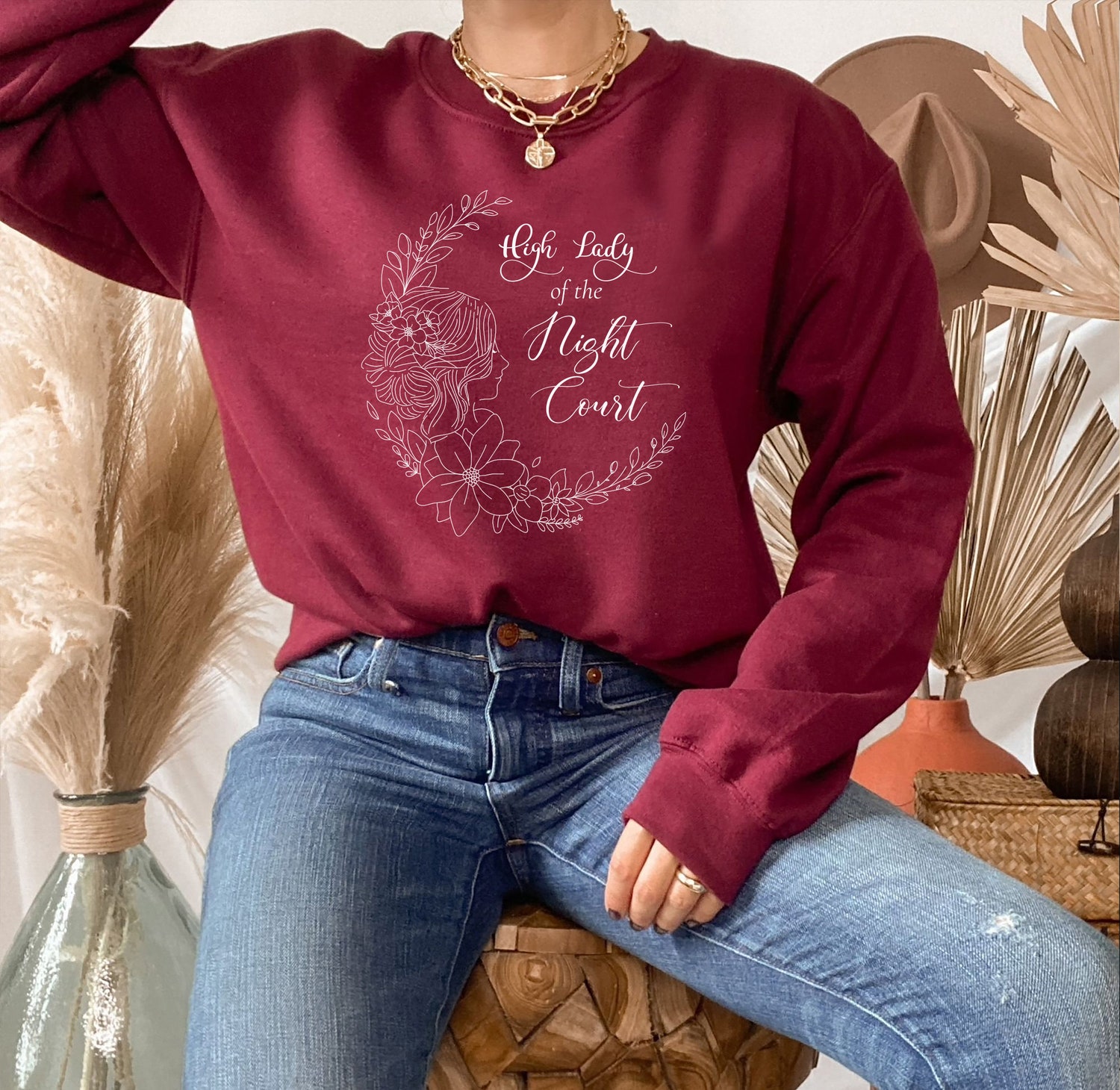 High Lady Of The Night Court Inspired Acotar Bookish Fandom Sweatshirt image 6