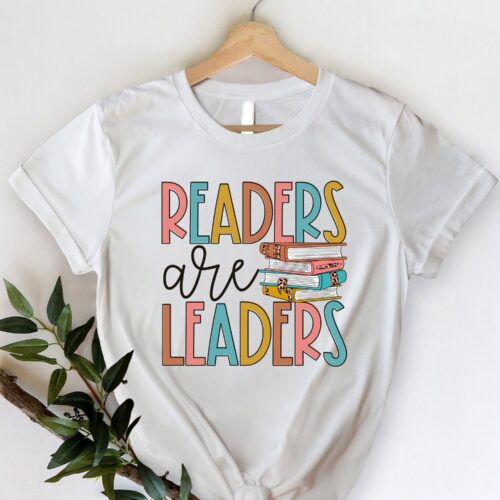 Readers Are Leaders Book Lover T-Shirt Reading & Library Gift Best Friend Present image 0