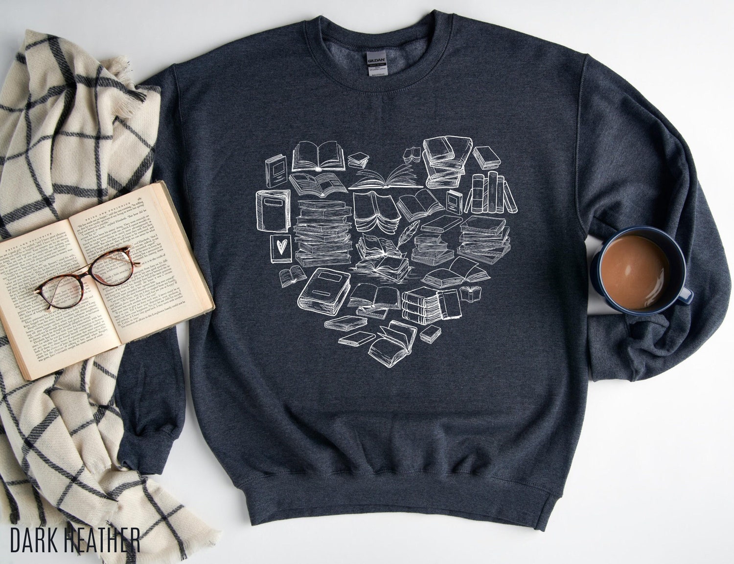 Book Heart Lover Reading Bibliophile Death By TBR Nerd Cute Sweatshirt image 1