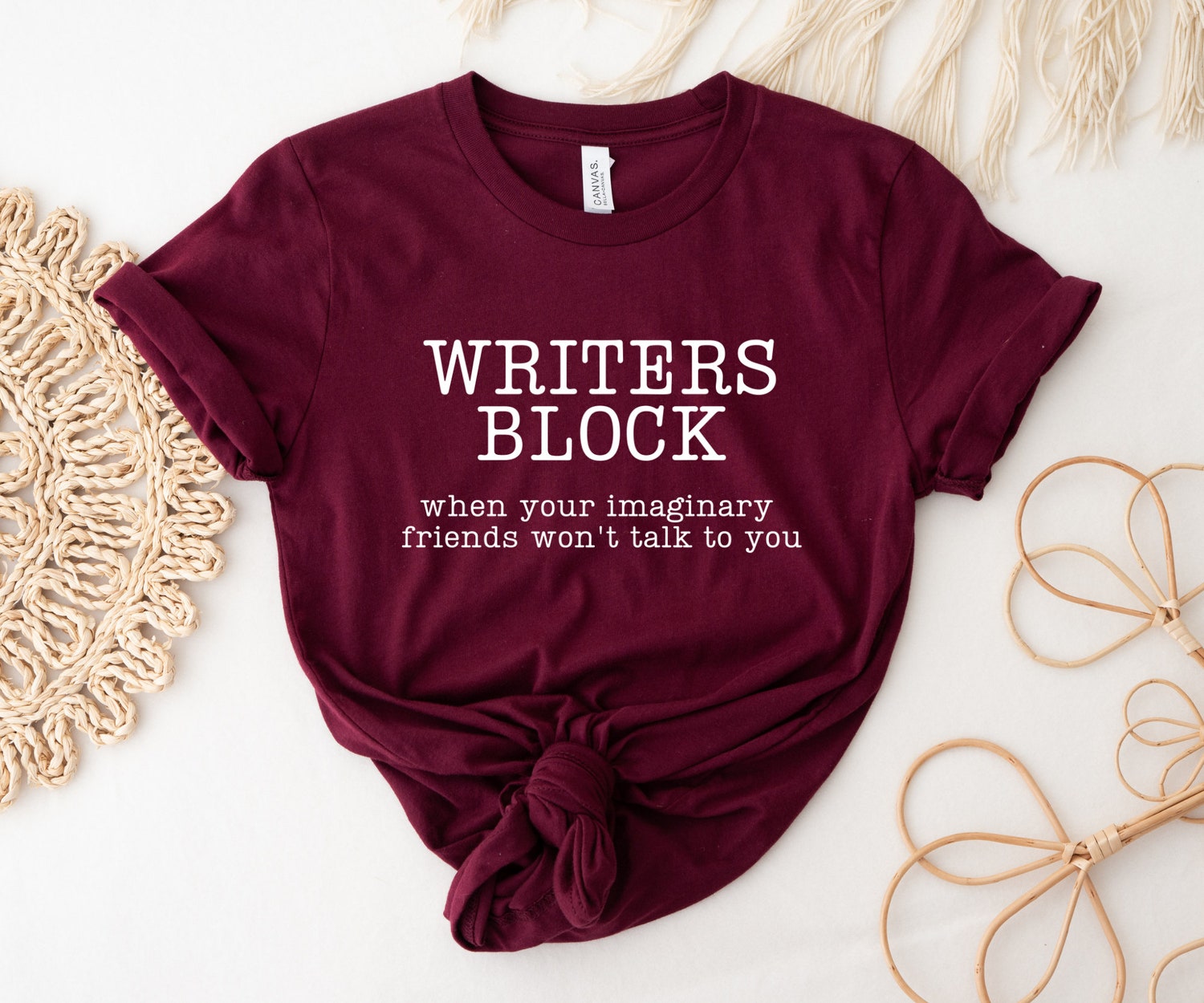 Writers Block When Your Imaginary Friends Won't Talk To You Funny Book Author Shirt image 5