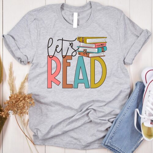 Let's Read Shirt Book Lover Librarian Teacher Bookworm Reading Nature Lover Gift image 0