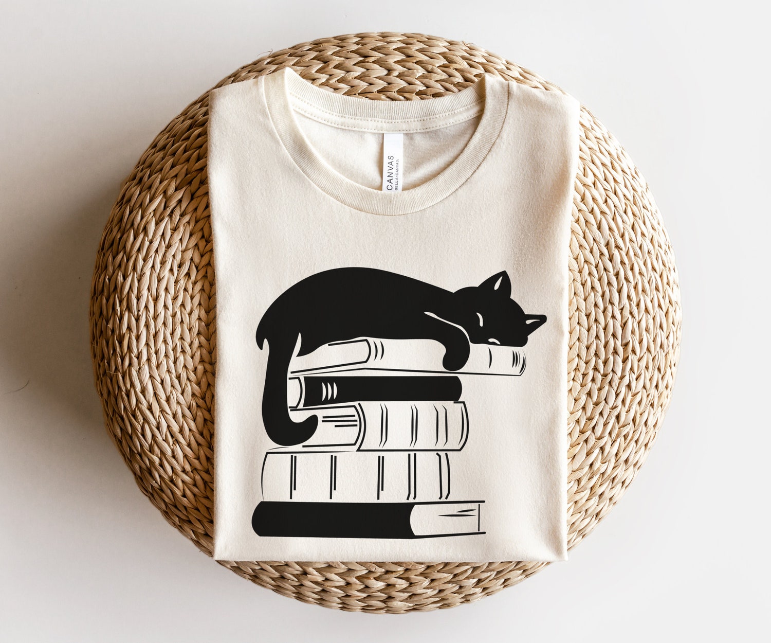 Black Cat Book Reading Lover Teacher Librarian Literature Mom Women Shirt image 1