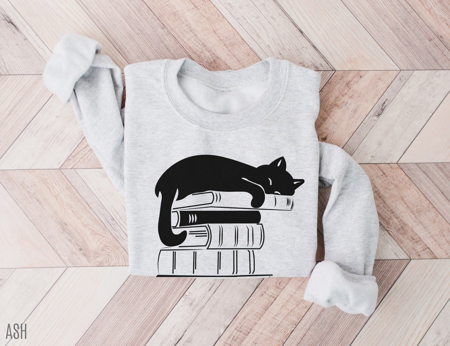 Cat Bookish Reading Lover Teacher Librarian Literature Women Sweatshirt image 2