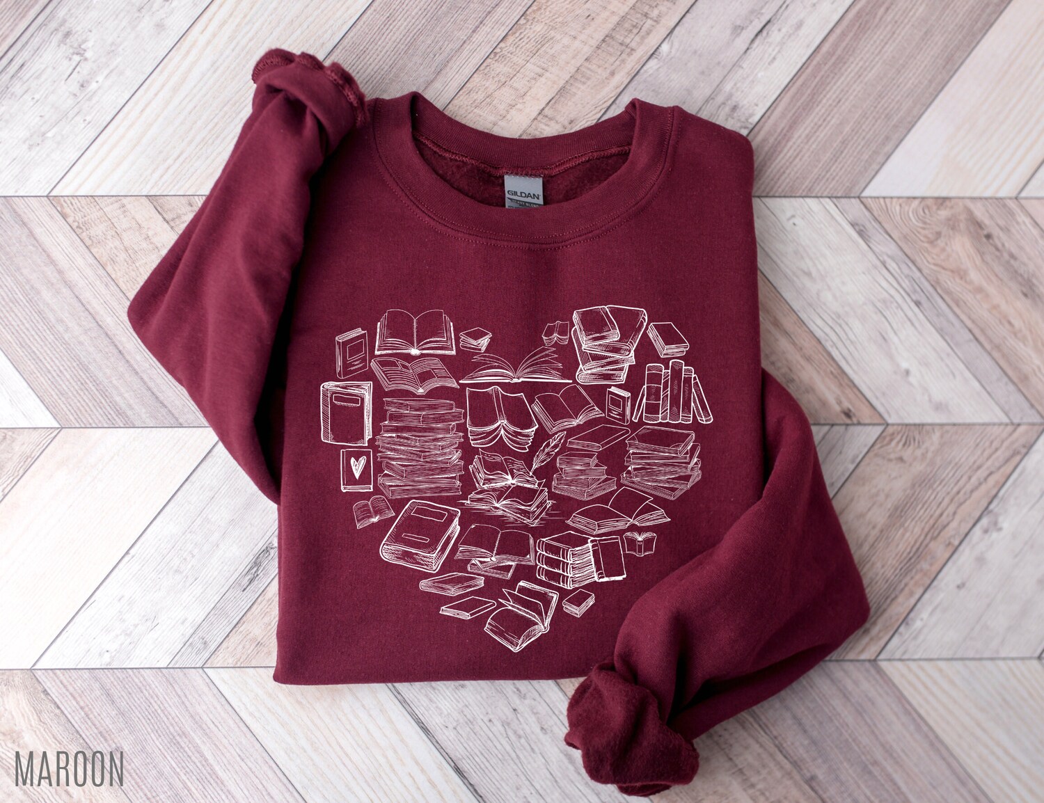 Book Heart Lover Reading Bibliophile Death by TBR Librarian Sweatshirt image 2