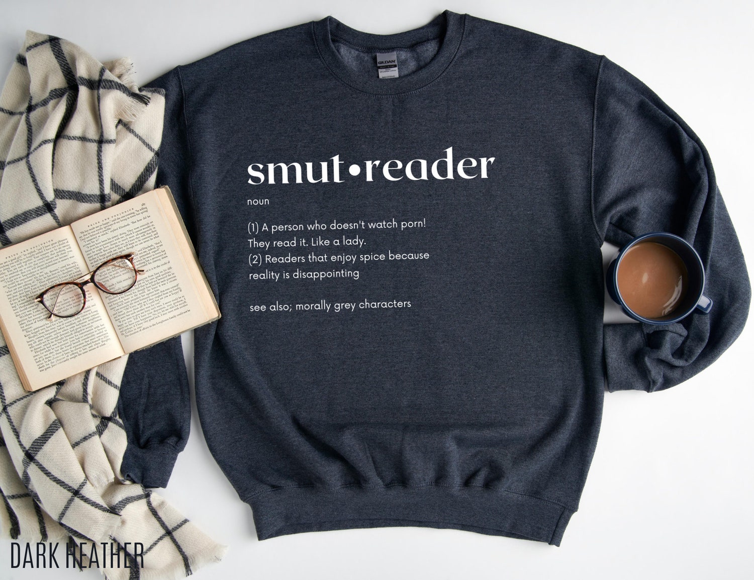 Smut Reader Definition Spicy Bookish Funny Dark Romance Literacy Sweatshirt image 6