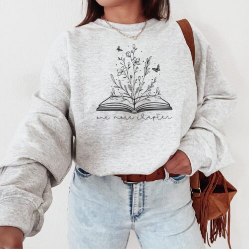 One More Chapter Lover Reading Bookish Literature Librarian Sweatshirt image 0