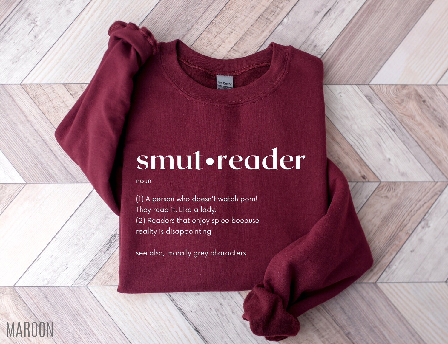 Smut Reader Definition Spicy Book Funny Dark Romance Librarian Sweatshirt image 4