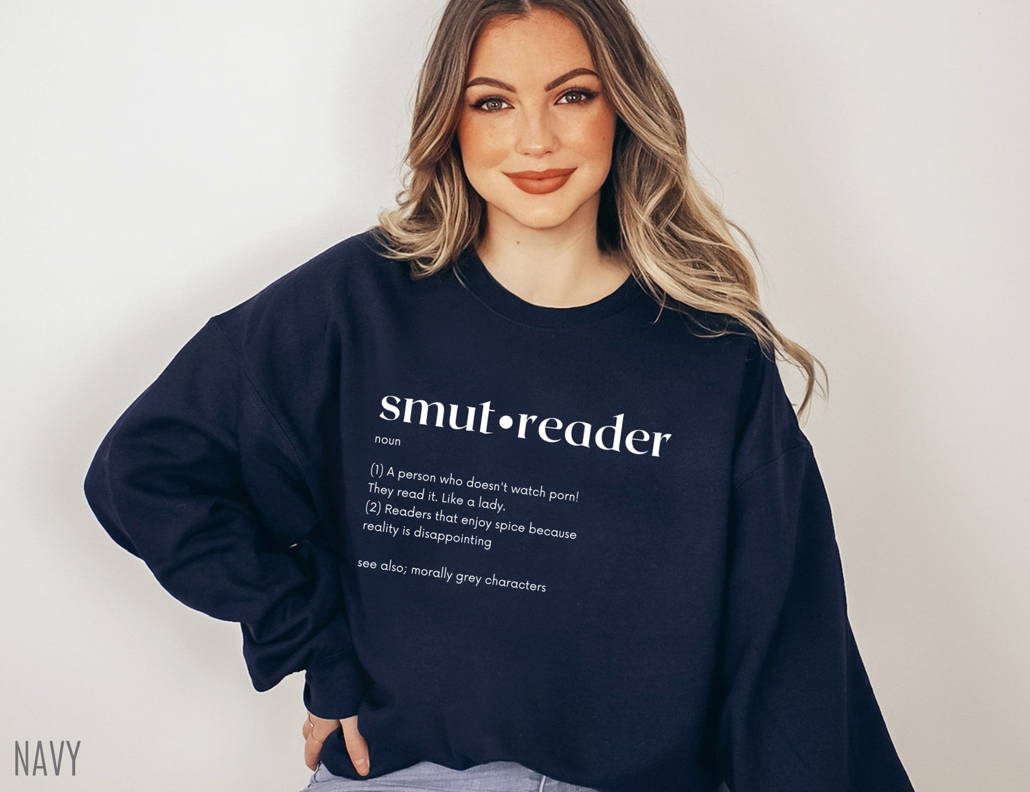 Smut Reader Definition Spicy Bookish Funny Dark Romance Literacy Sweatshirt image 5