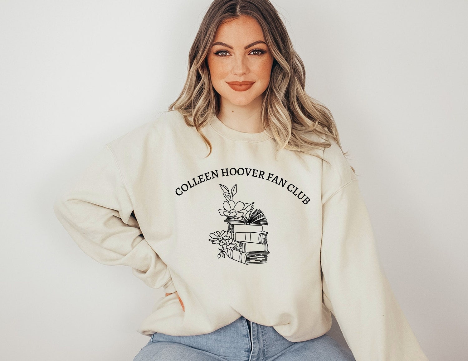 Colleen Hoover Fan Club Flower Floral Fandom Botanical Bookish Sweatshirt image 2