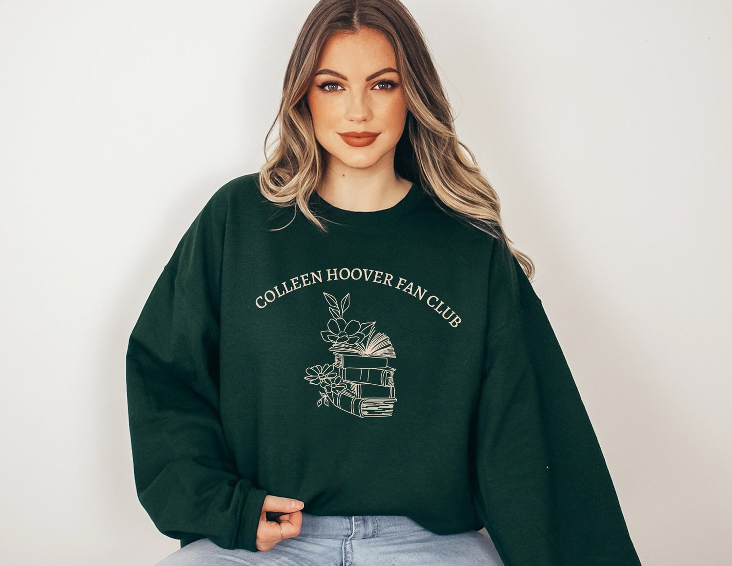 Colleen Hoover Fan Club Flower Floral Fandom Botanical Bookish Sweatshirt image 1