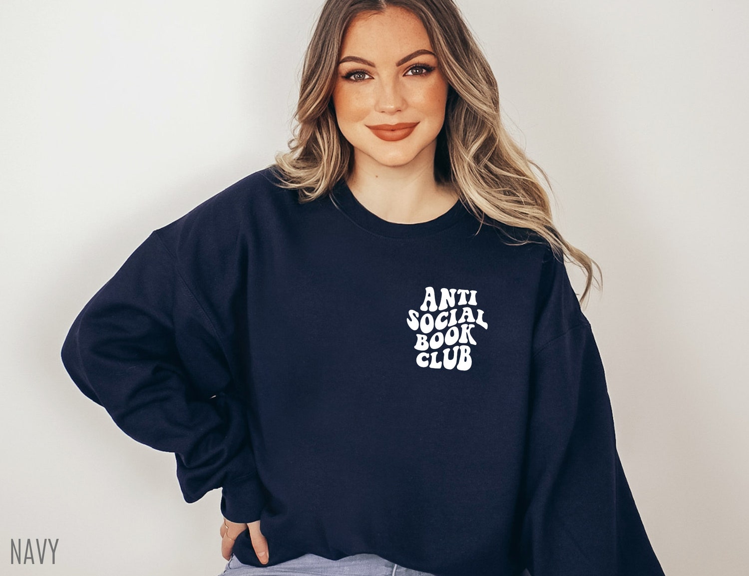 Anti Social Book Club Crew Reading Lovers Teacher Librarian Sweatshirt image 3