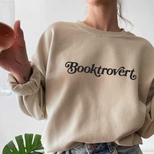 Booktrovert Reading Funny Lovers Literature Librarians Nerd Sweatshirt image 0