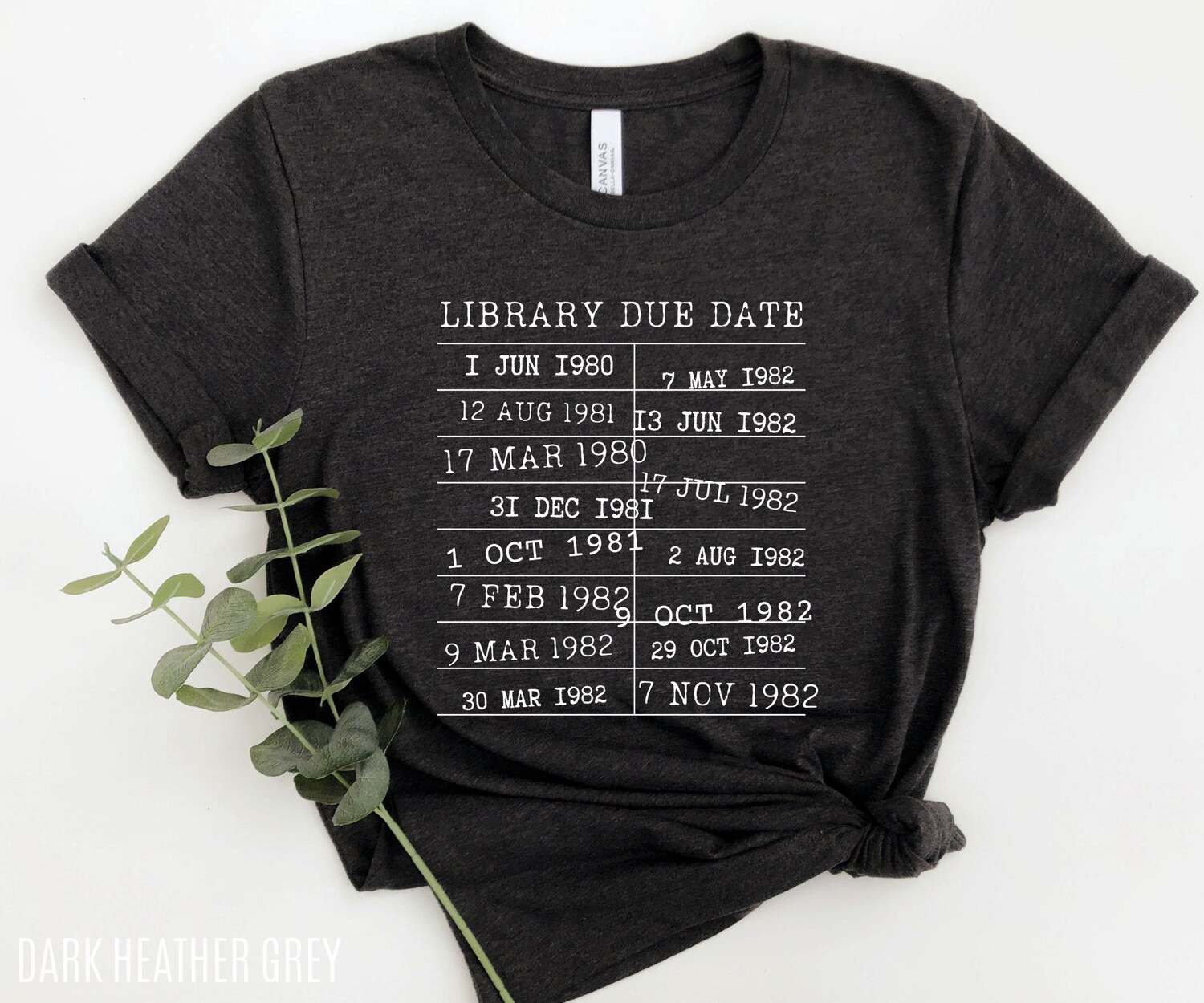 Library Due Date Return Card Book Lovers Literature Teacher Nerd Shirt image 3