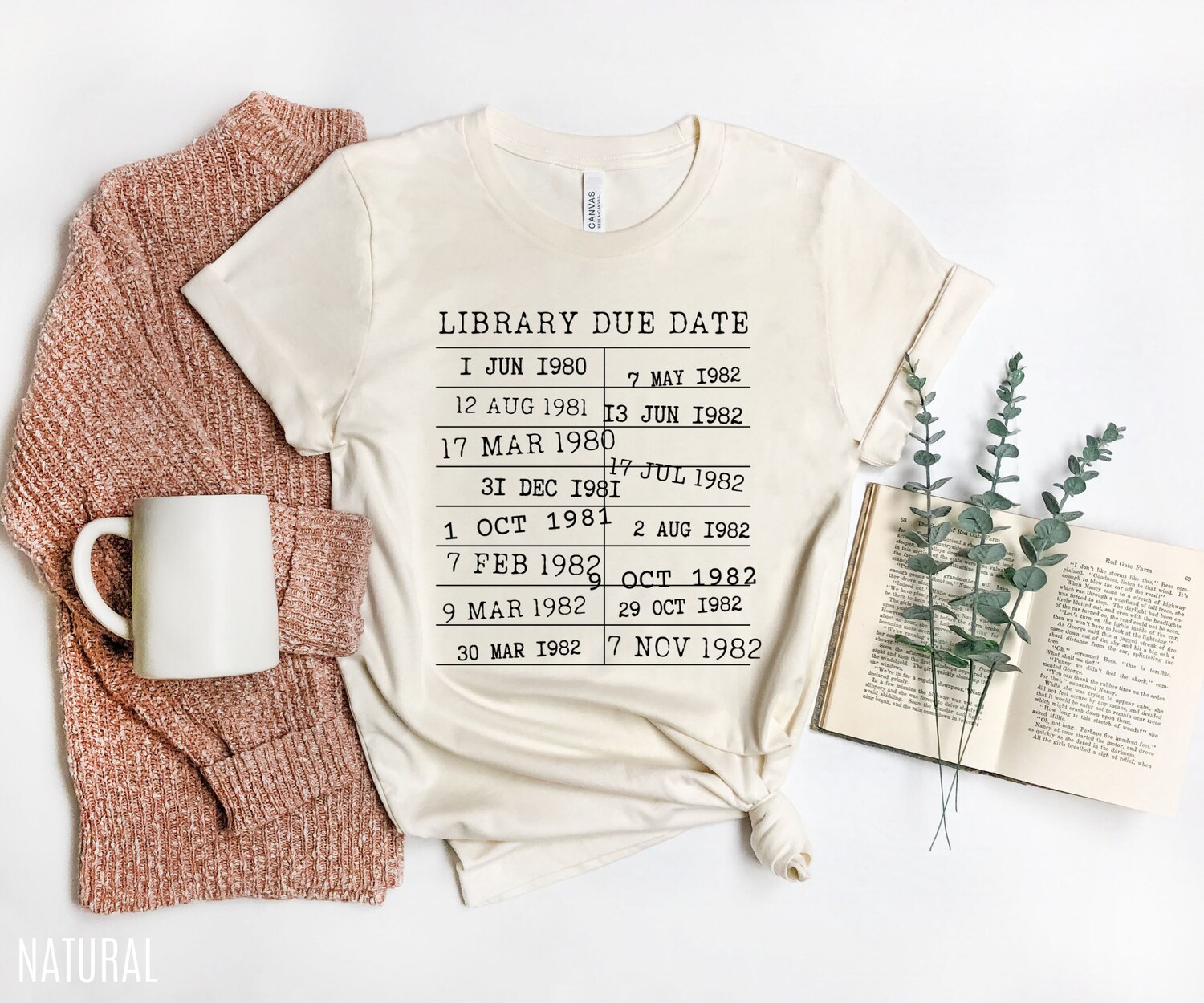 Library Due Date Return Card Book Lovers Literature Teacher Nerd Shirt image 5