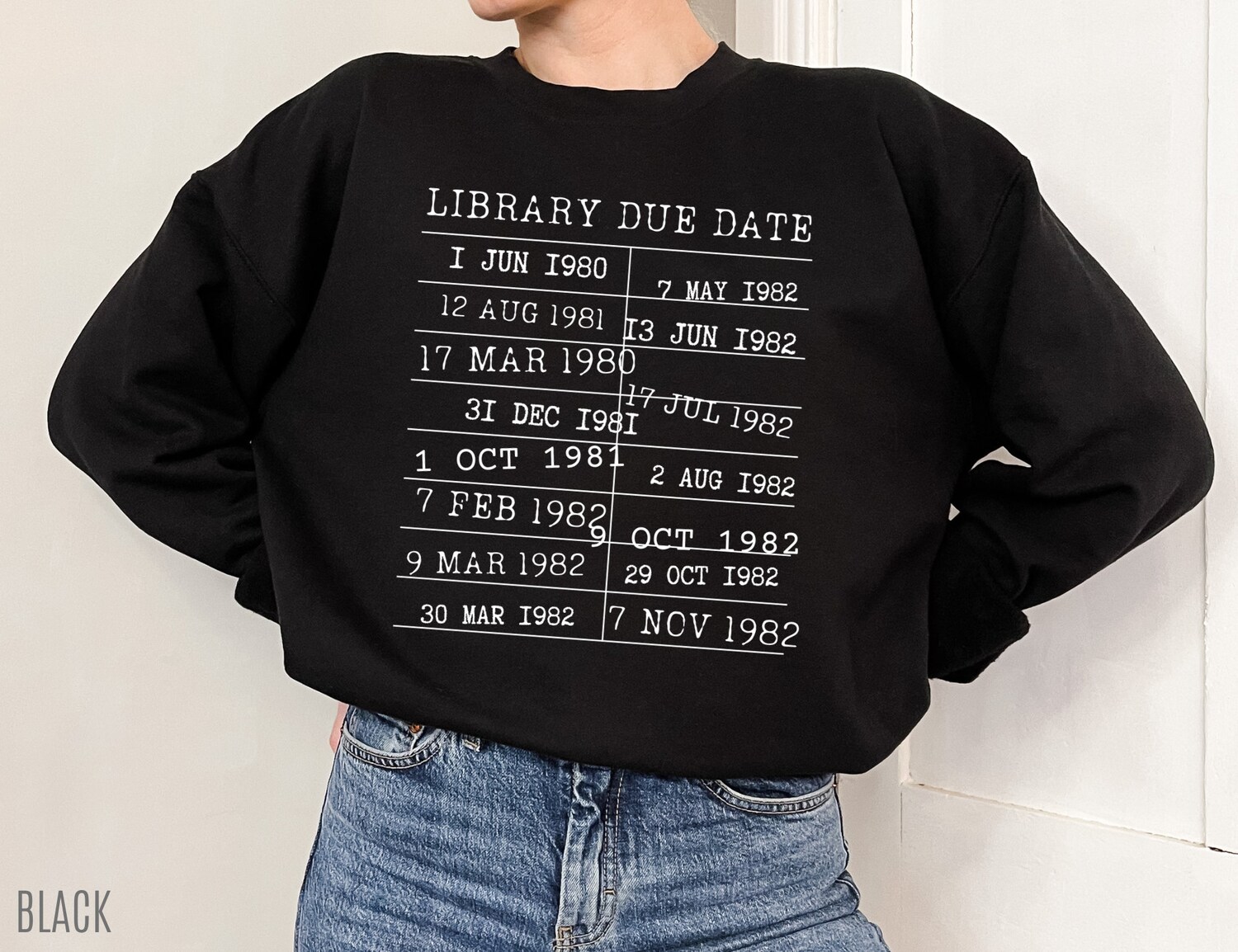 Library Due Date Return Card Bookish Lover Literature Women Sweatshirt image 3