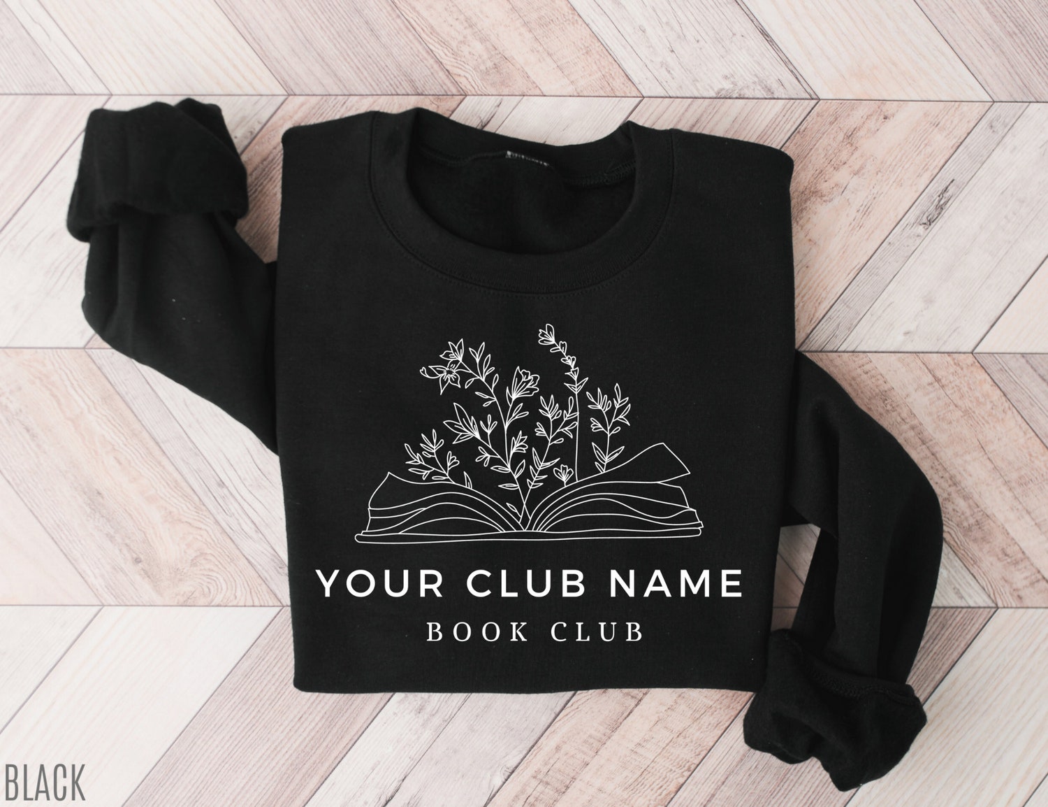 Custom Book Club Name Reading Flowers Floral Mom Women Cute Sweatshirt image 1