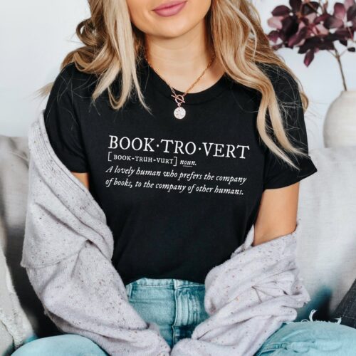 Booktrovert Definition Lover Reading Librarian Teacher Literature Shirt image 0