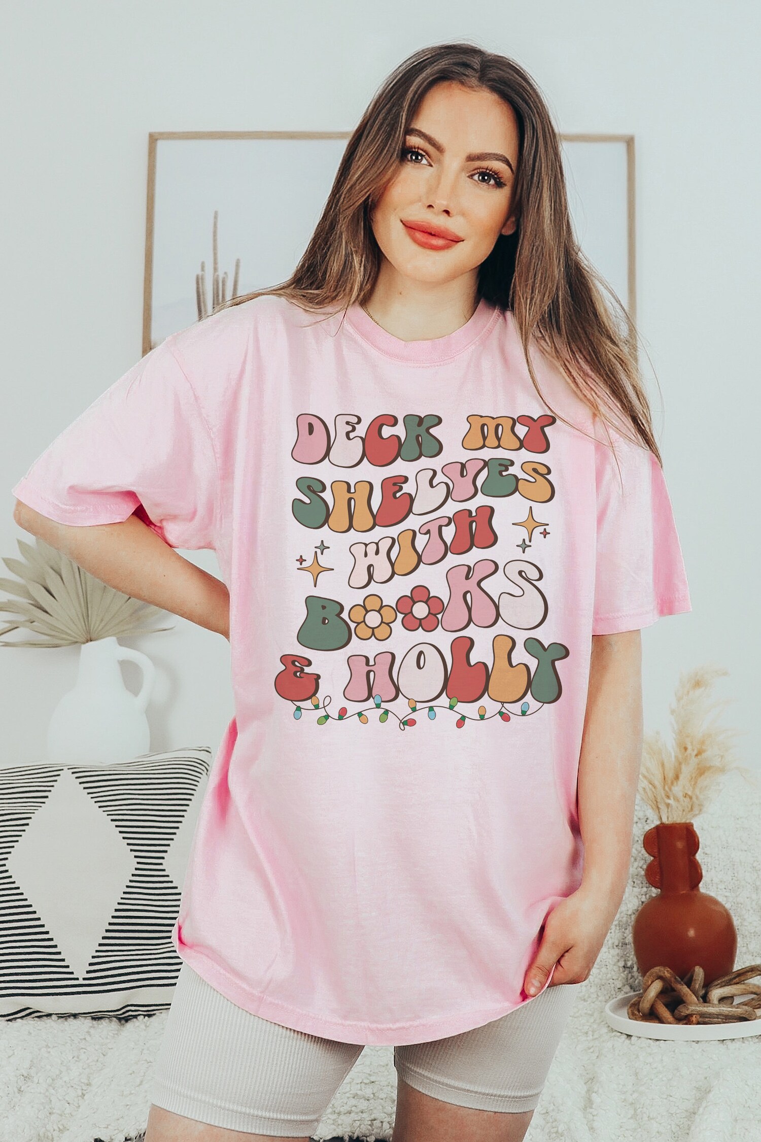 Retro Christmas Bookish Reading Librarian Literature Club Poet Lover Shirt image 2