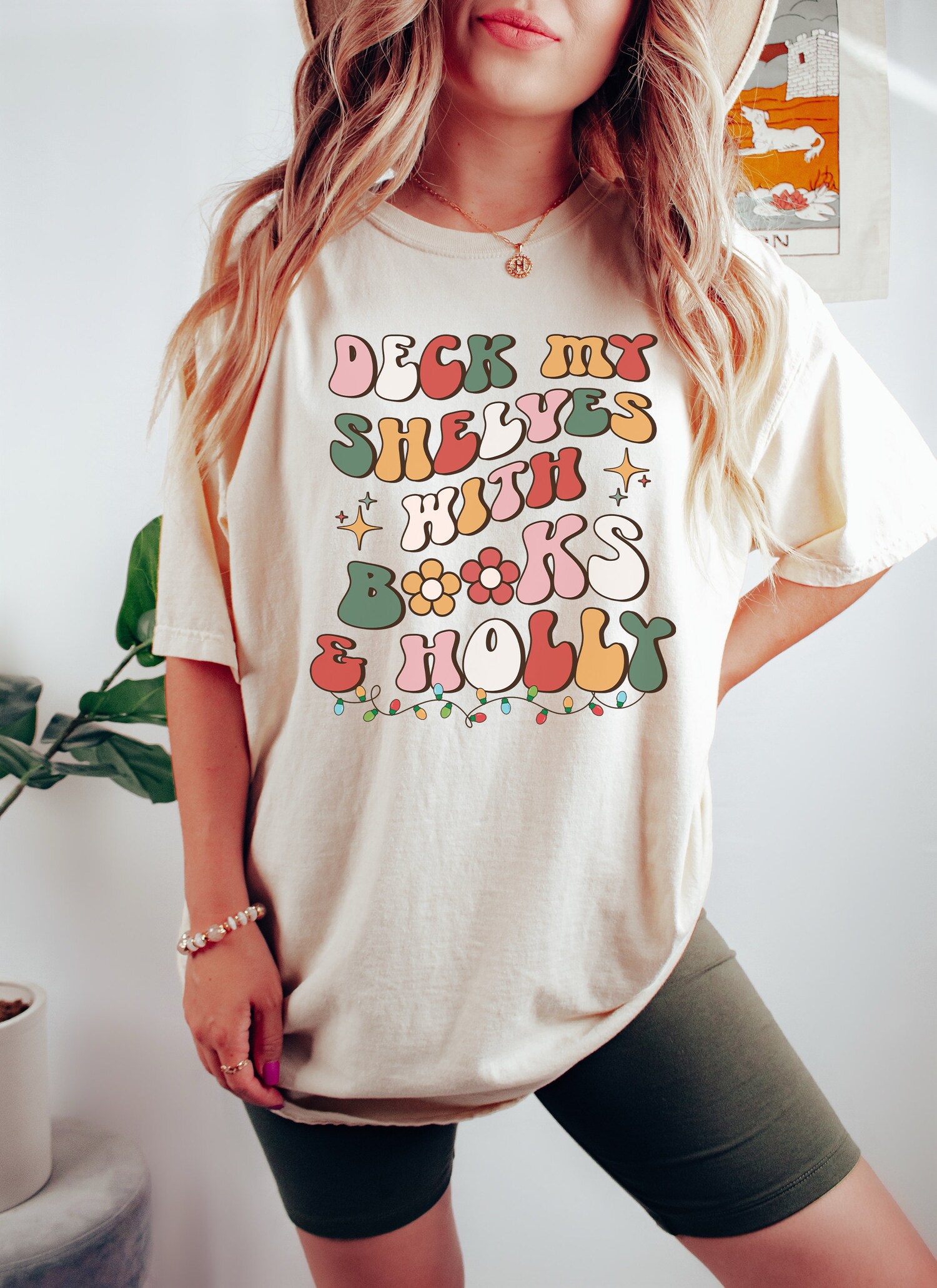 Retro Christmas Bookish Reading Librarian Literature Club Poet Lover Shirt image 1