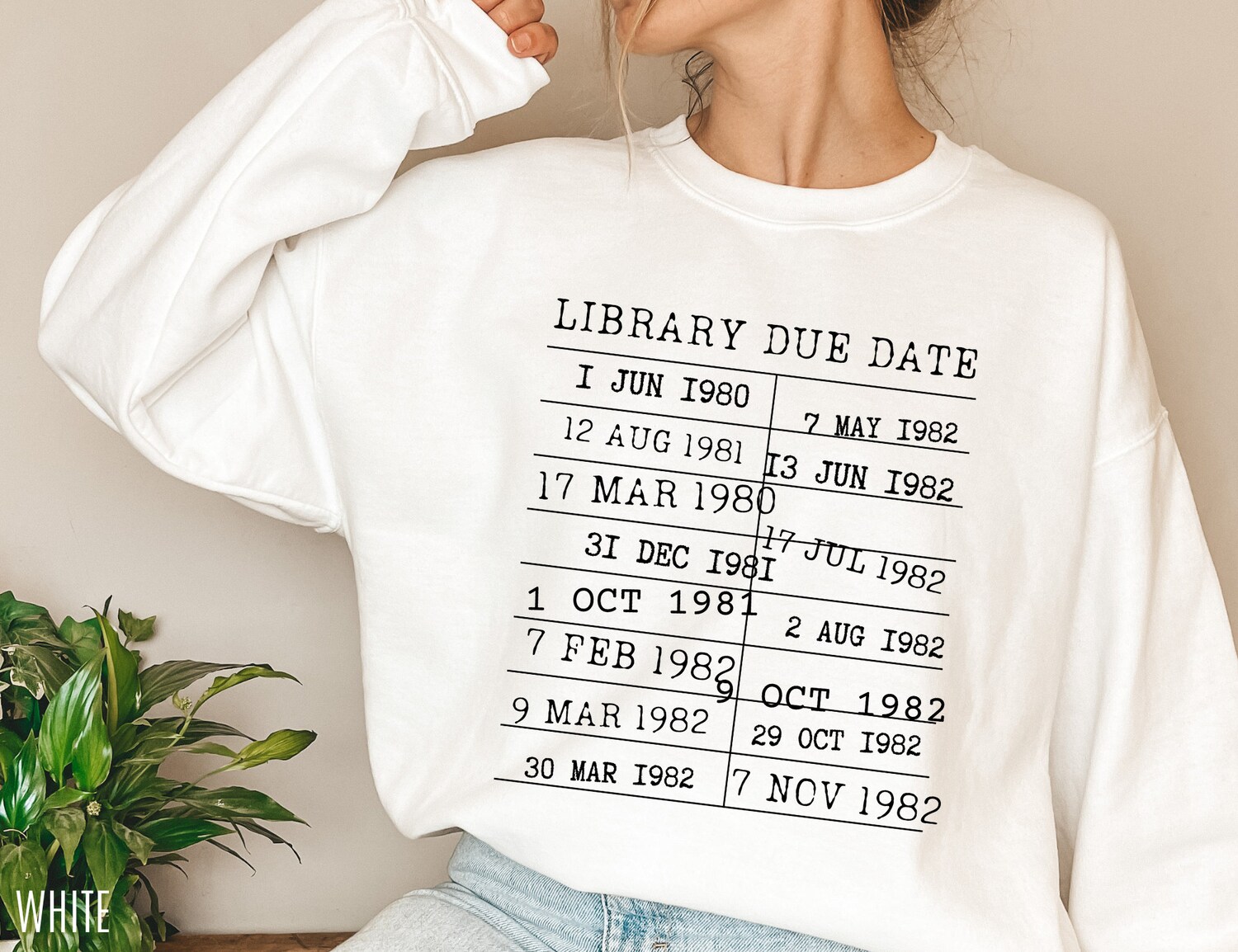 Library Due Date Return Card Bookish Lover Literature Women Sweatshirt image 4