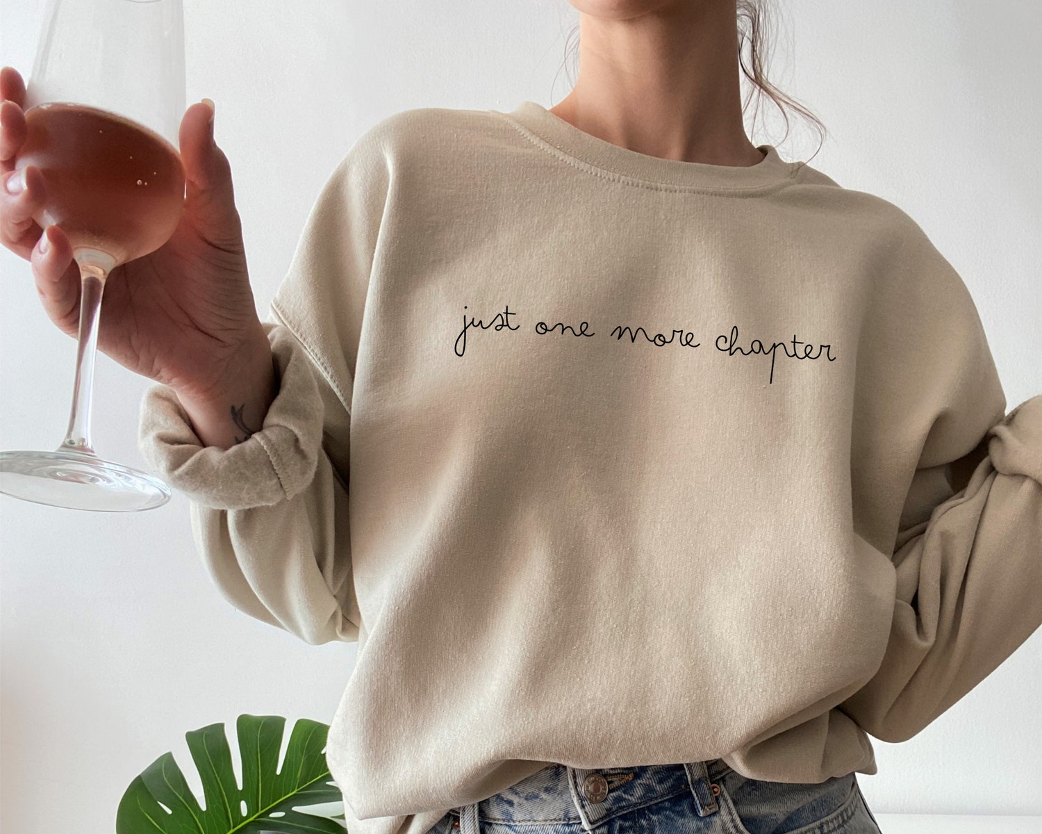 Just One More Chapter Bookish Reading Lovers Librarian Cute Sweatshirt image 4