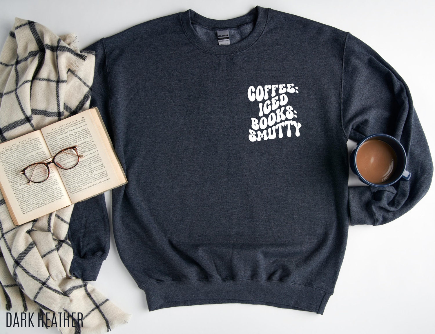 Coffee Iced Books Smutty Lover Smut Reading Librarian Dark Romance Sweatshirt image 5