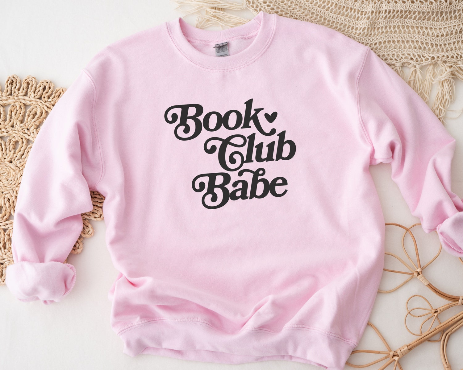 Book Club Babe Heart Librarian Nerd Lovers Cute Women Reading Sweatshirt image 4