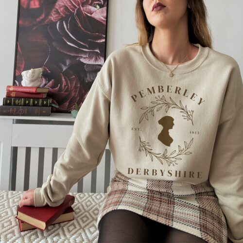 Dark Academia Pemberley Jane Austen Bookish Librarian Reading Sweatshirt image 0