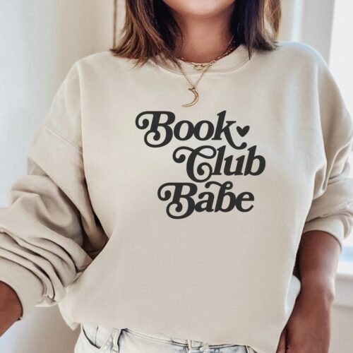 Book Club Babe Heart Librarian Nerd Lovers Cute Women Reading Sweatshirt image 0