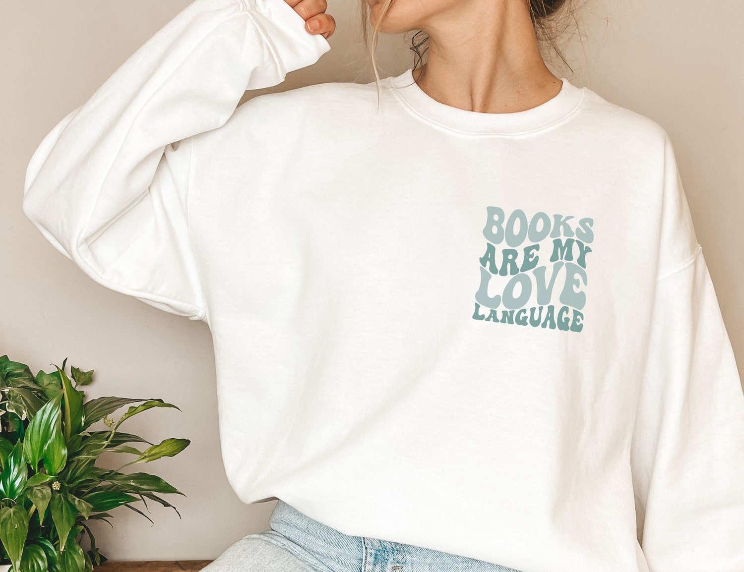 Books Are My Love Language Author Librarian Reader Club Nerd Sweatshirt image 1