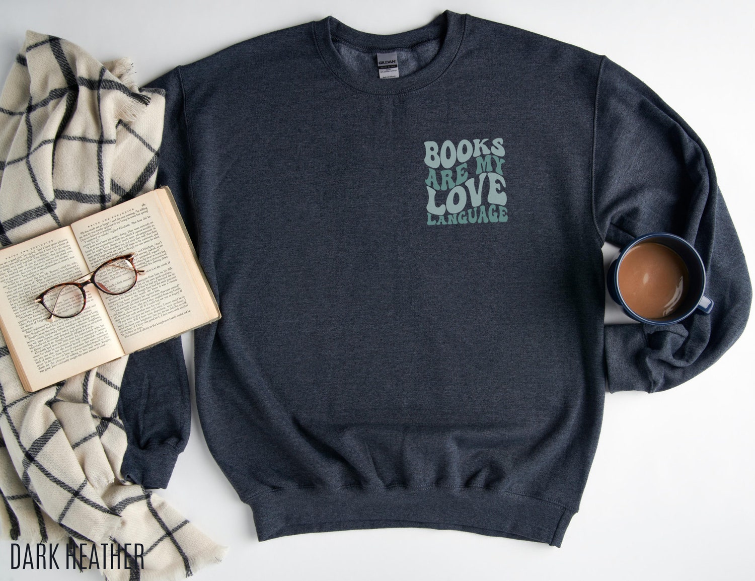 Books Are My Love Language Author Librarian Reader Club Nerd Sweatshirt image 2