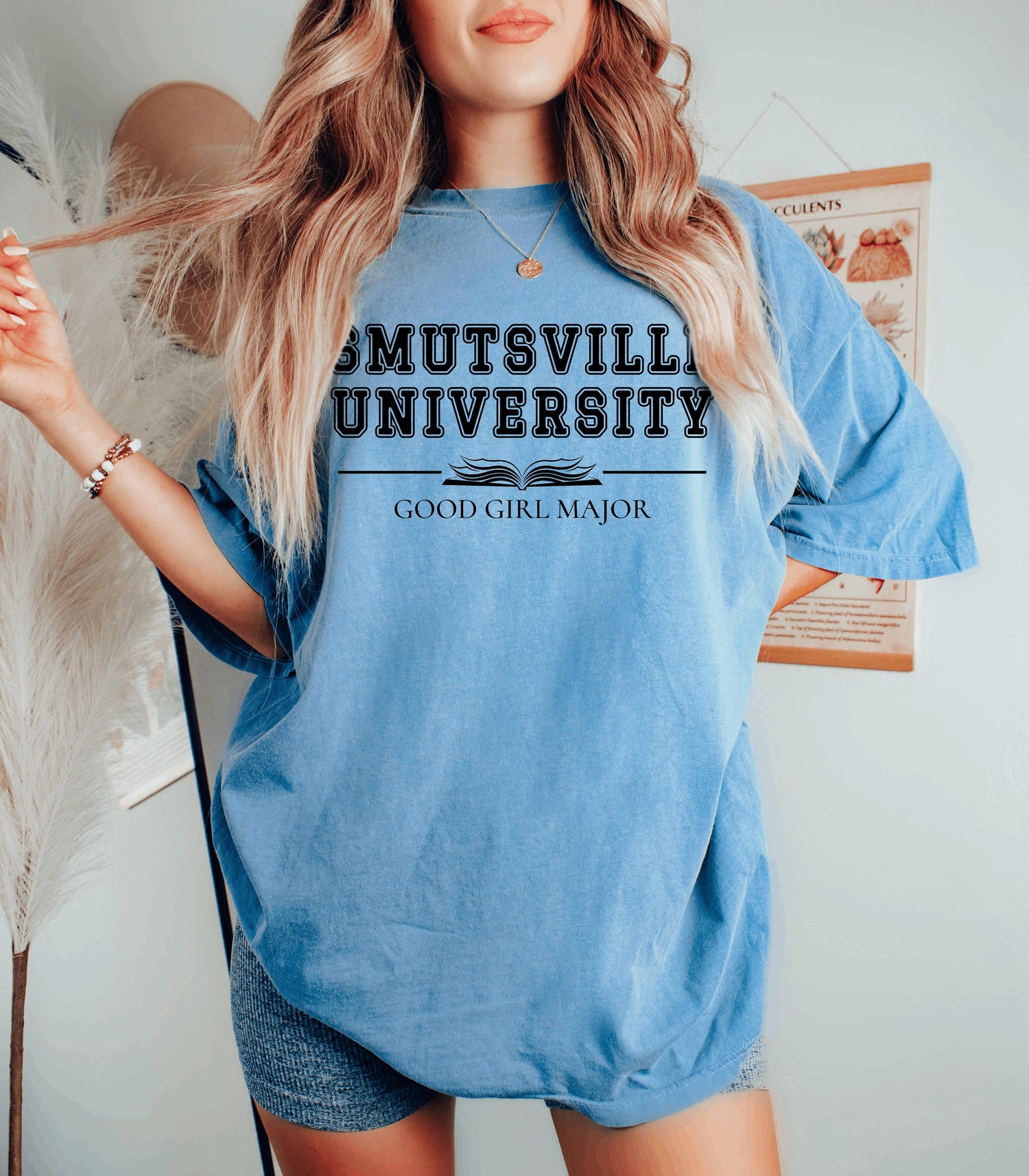 Smutsville University Good Girl Major I'd Rather Be Reading Books Reader Shirt image 2