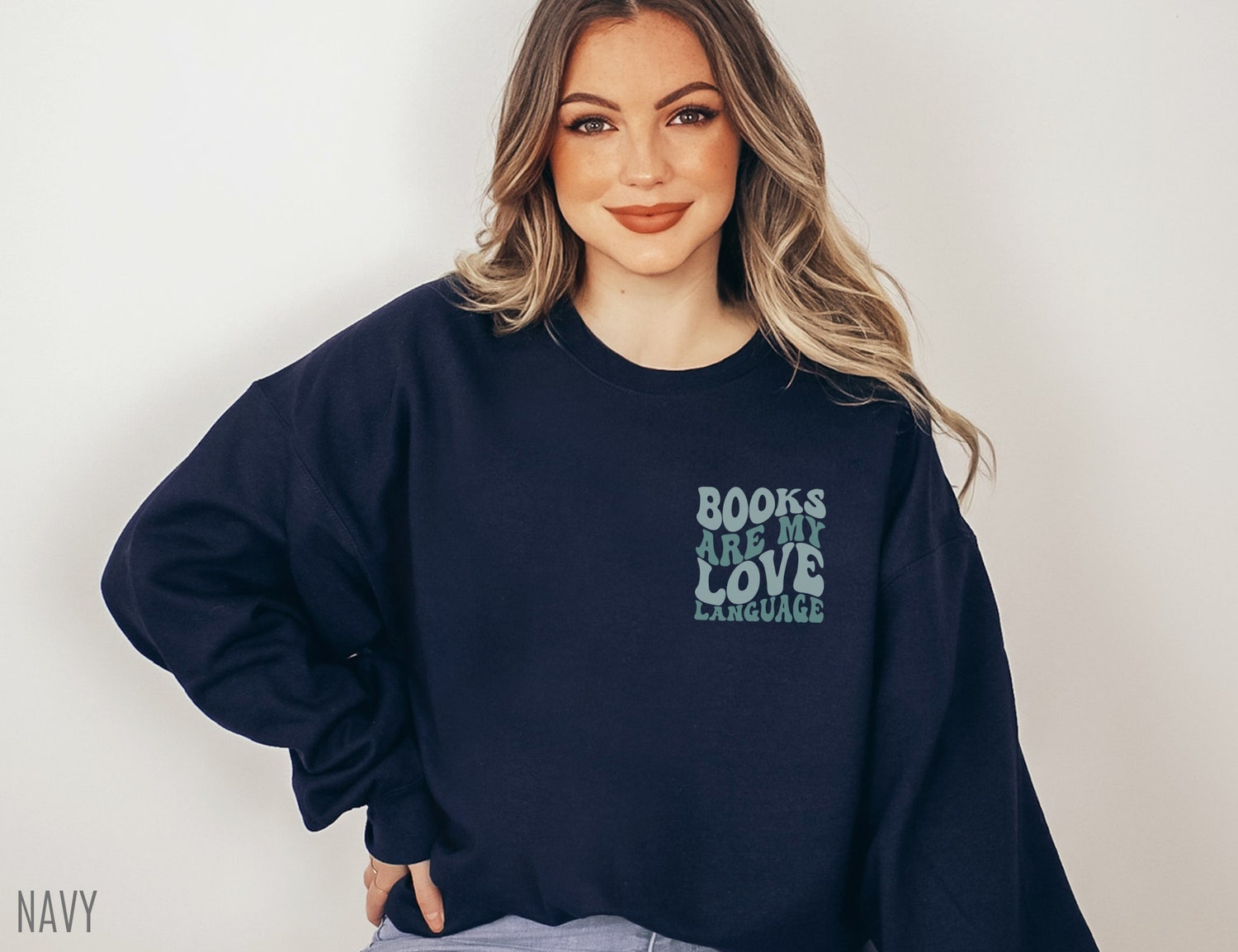 Books Are My Love Language Author Librarian Reader Club Nerd Sweatshirt image 4