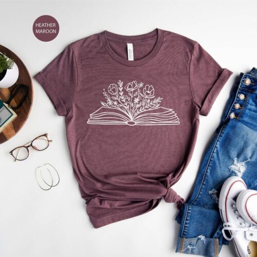 Floral Book Lover Reading Teacher Flower One More Chapter Librarian Shirt image 0