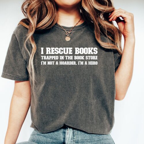 Cute Lover I Rescue Books Trapped In The Store Trendy Librarian Aesthetic Shirt image 0