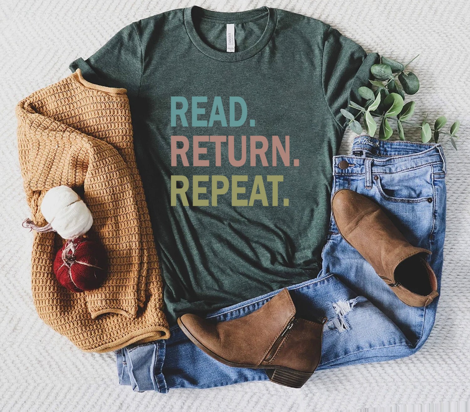 Read Return Repeat Book Lovers Librarian Teacher Nerd Literature Shirt image 7