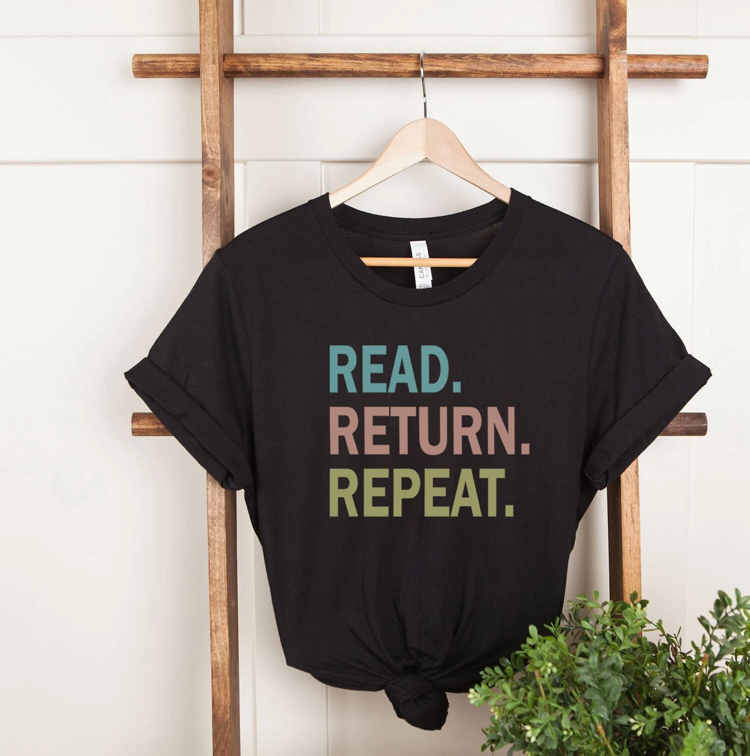 Read Return Repeat Book Lovers Librarian Teacher Nerd Literature Shirt image 2