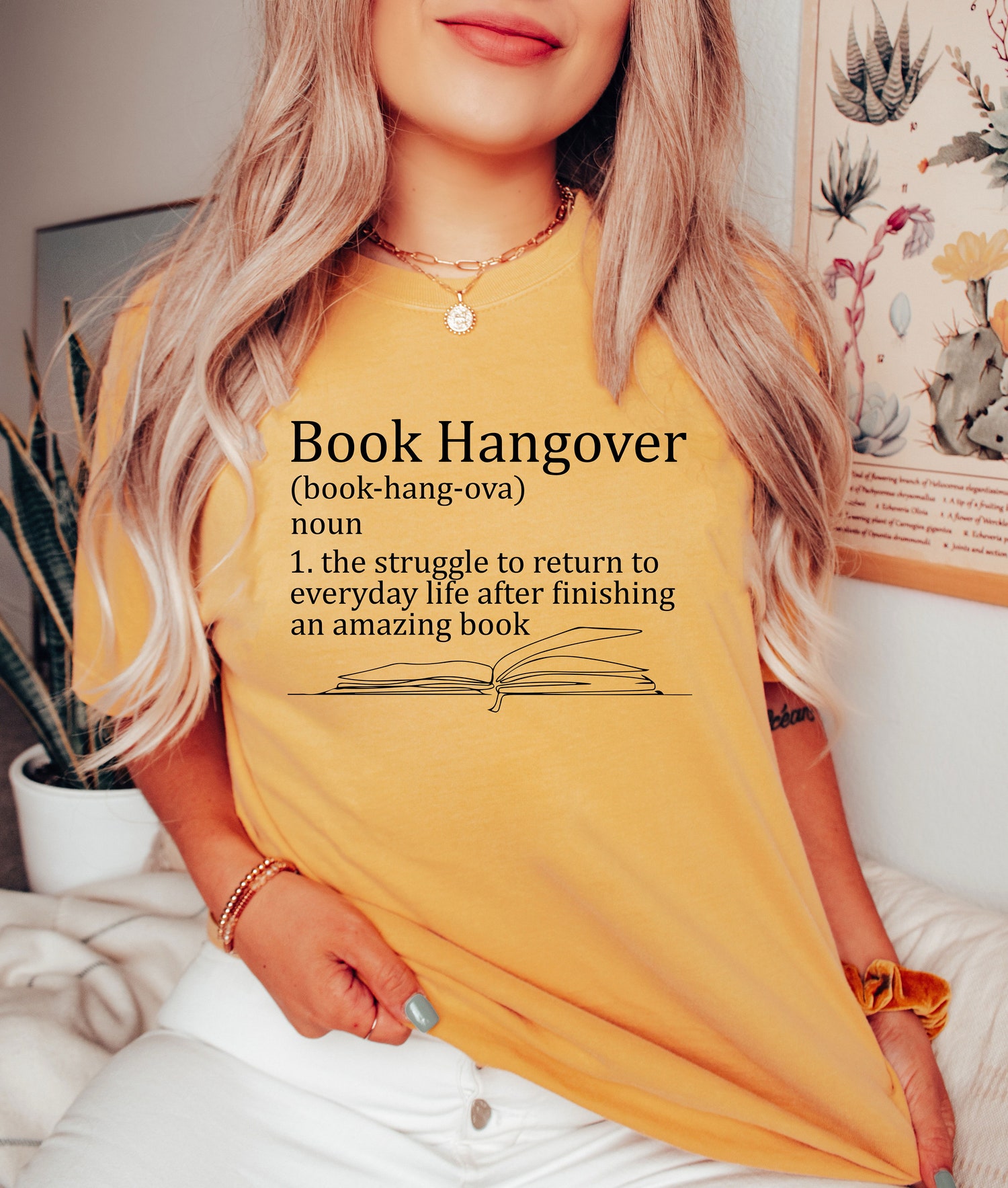 Book Hangover Definition Lover Librarian Aesthetic Trendy Reading Worm Shirt image 1